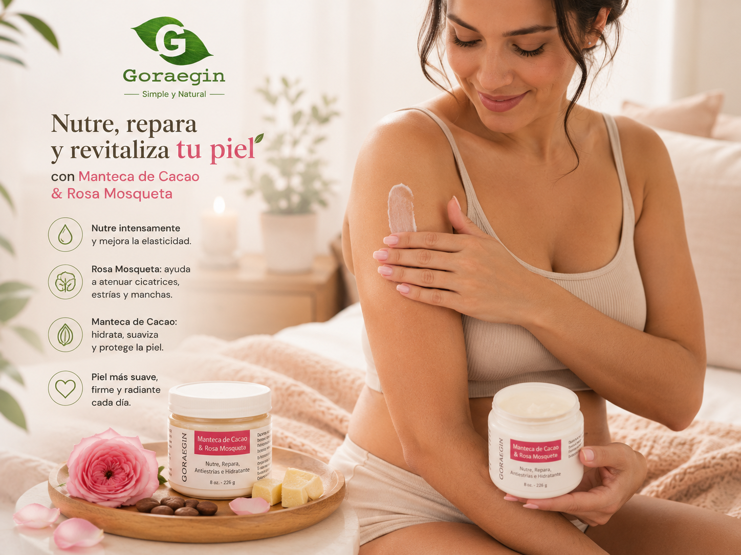 Brightening, Anti‑Stretch Mark & Hydrating Cream/ Crema Aclarante, Antiestrias e Hidratante 8 Oz.