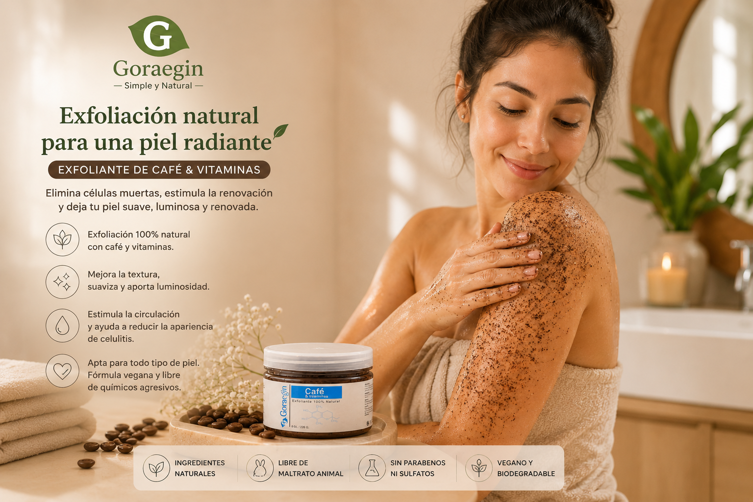 Coffee scrub / Exfoliante de Cafe 8 Oz.